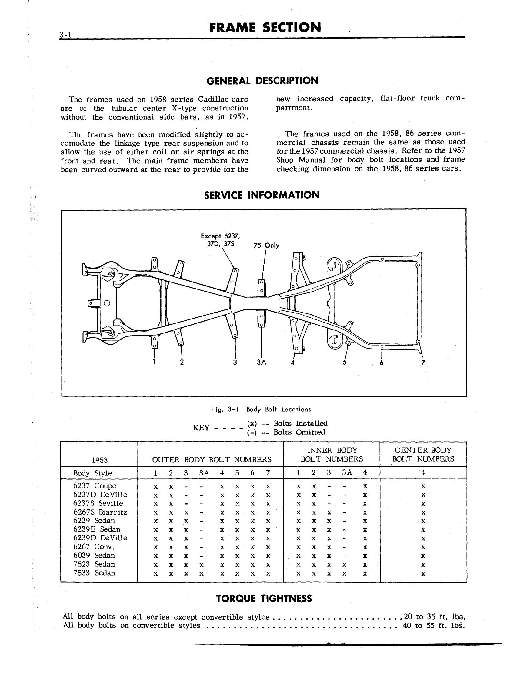 1958 Cadillac Shop Manual Frame Page 1 Of 2 9984